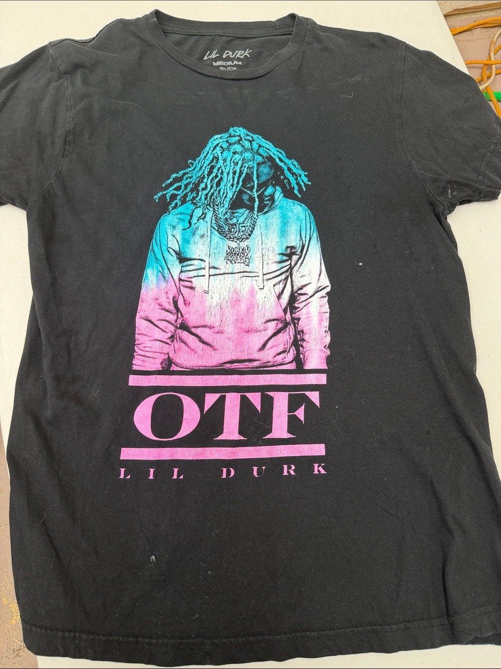 OTF Graphic Tee - Black with Pink & Teal Print